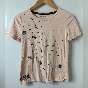 Karl Lagerfield Paris Tee Shirt Top Size XS.